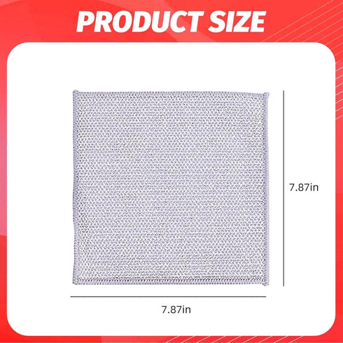 GUANKE 10 Pcs Multipurpose Wire Dishwashing Rags for Wet and Dry, Multipurpose Non-Scratch Scrubbing Wire Dishwashing Rags, Scrubs & Cleans for Di...