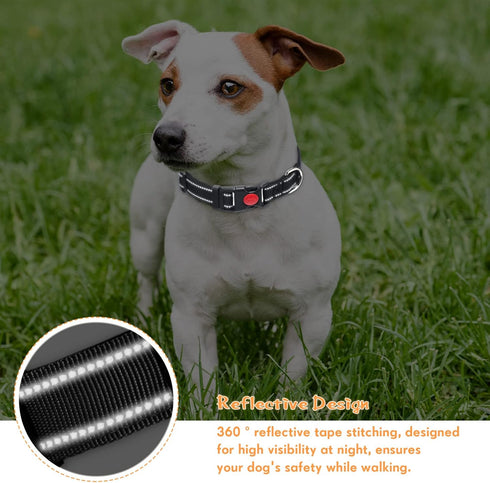 6 Pack Reflective Dog Collar with Safety Locking Buckle Soft Padded Breathable Nylon Pet Collar Adjustable Puppy Collar for Puppy Small Medium Lar...