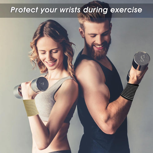 Sibba Wrist Brace Wraps 4 PCS Carpal Tunnel Support Straps Compression Sleeve Weightlifting Work Wristbands Gym Wrap Band Forearm Sweatband Tennis...