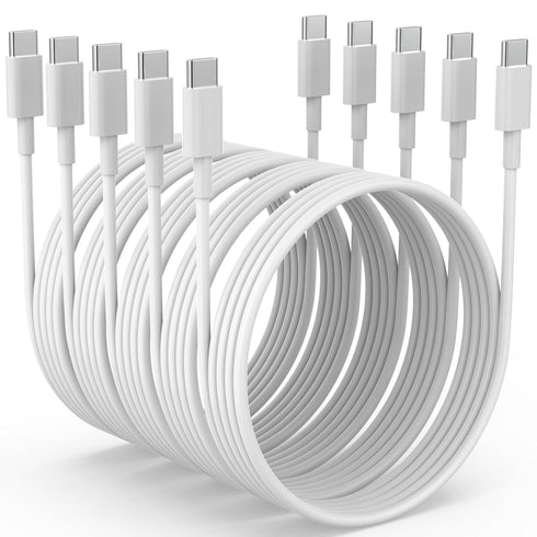 iPhone 15 Charger 5Pack (6/6/6/6/6 ft) USB C to USB C Cable(60W/3A) USB C Charger Cable Fast Charging for iPhone 15 Pro/Plus/Pro Max,iPad Mini 6/ ...