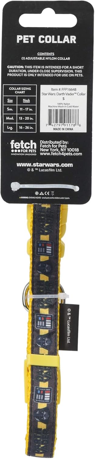 Star Wars for Pets Darth Vader Dog Collar, Small | Officially Licensed Yellow Dog Collar | Small Dogs with D-Ring, Cute Dog Apparel & Accessories ...