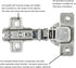 Hickory Hardware P5105-14 Euro Cabinet Concealed Hinge - Self Closing Feature - Easy Installation hinge - Full Overlay Frameless Design with 105° ...