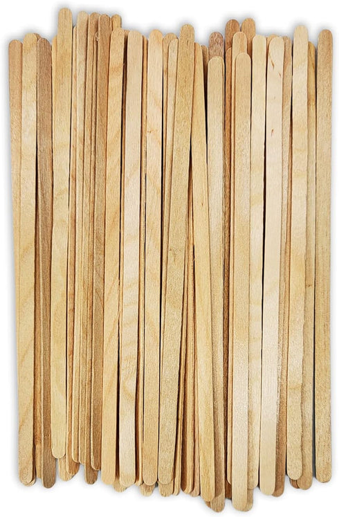 50 7" Inch Wood (Birch) Paint, Stain, Resin, Epoxy Mixing/Stir Sticks (Pack of 50) Flexible, Rouded Ends...