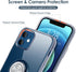 Hython Case for iPhone 12 Case & iPhone 12 Pro Case with Ring Stand, Clear Body with 360° Rotatable Ring Holder Magnetic Kickstand, Soft TPU Shock...
