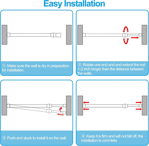 SIQUK 6 Pack Cupboard Bars Adjustable Spring Tension Rods White Refrigerator Bar Extendable Rod for DIY Projects, 12 to 20 Inches...