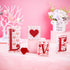 Jetec Valentine's Day Love Wooden Block Signs Freestanding Love Tabletop Decorations Wood Heart Table Decor for Valentines Wedding Home Party Shel...