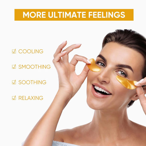 24k Gold Eye Treatment Maks 60PCS Under Eye Patch Cooling Under Eye Pads for Brightening Repairing and Refreshing Your Skin Under Eye Mask, Beauty...