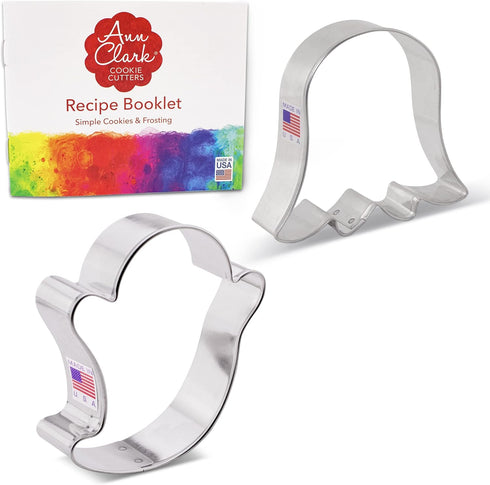 Halloween Ghost Cookie Cutters 2-Pc Set Made in USA by Ann Clark, 3", 3.5"...