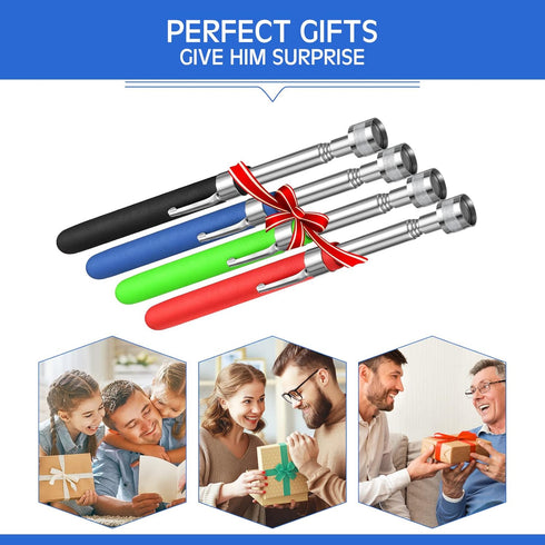 4 Pcs Telescoping Magnet Pickup Tool Extendable Magnetic Sticks Pick up Grab Tool for Men Practical Gifts for Dad, Husband, Father's Day, Valentin...