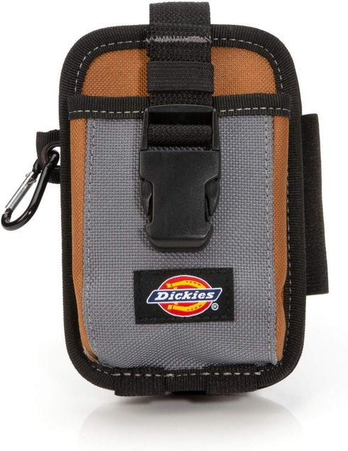 Dickies 2-Compartment Large Phone Pouch, Universal-fit Steel Clip for Tool Belt, Security Strap Over Phone, Carabiner for Quick-Clip Key Storage...