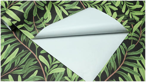 HAOKHOME 93382-1 Peel and Stick Wallpaper Forest Removable Stick on Contact Paper for Kitchen Morris Decor Black/Green/Brown 17.7in x 9.8ft...
