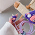 3D Cute Cartoon Charger Protector Case - Compatible for Apple 20W USB-C Power Adapter and Lightning Cable (Purple Patrick)...