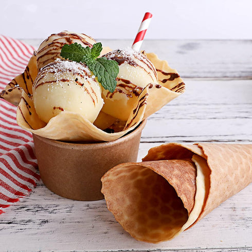 Dicunoy Waffle Cone Maker, Nonstick Ice Cream Cone Maker, 6.7" Egg Roll Crepe Pan, Camp Pancake Crispy Cone Omelet Mold for Waffle Cups, Choco Tac...
