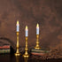 CVHOMEDECO. Flickering Taper Candles LED Drip Flameless Candles, Battery Operated with Timer, White, 4-3/4 Inch, Set of 3...