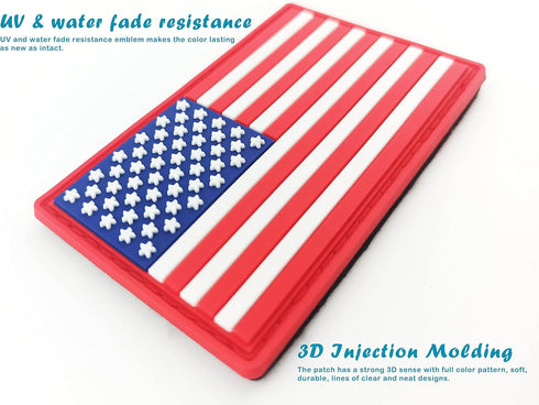 JBCD US American Flag Patch USA Tactical Military Patch - PVC Rubber Hook and Loop Fastener Patch, 2 Pack...