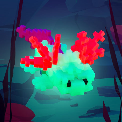 PLUS PLUS - Axolotl - 70 Piece Tube, Construction Building Stem/Steam Toy, Interlocking Mini Puzzle Blocks for Kids...