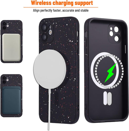 Magnetic for iPhone 11 Case,Soft Silicone Camera Protection iPhone 11 Phone Case with red White Dot,Anti-Scratch Protective iPhone 11 Case Compati...