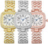 CdyBox 3Pack Classic Ladies Square Watches with Blue Hands Digital Watch Quartz Wristwatches with Inlay Diamond Strap...