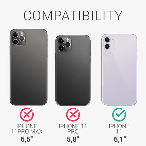 kwmobile Case Compatible with Apple iPhone 11 Case - TPU Phone Cover with Credit Card Holder - Orange...