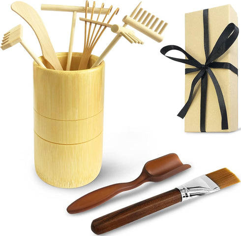 Artcome Mini Table Zen Sand Garden Rake Tool Set - with Rakes Sand Brush Spoon Bamboo Tube Tabletop Meditation Sand Zen Garden Tools, Zen Garden A...