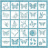 20Pieces Butterfly Stencils for Painting, Reusable PET Spring Templates Flower Butterflies Stencils for Painting Craft Wood Canvas Fabric Nature H...