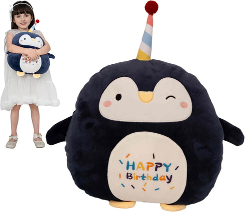 12 Inch Soft Penguin Plush Hugging Pillow Cute Birthday Penguin Stuffed Animal Plushies Toy Penguin Kids Stuffed Animals Penguin Happy Birthday Pl...