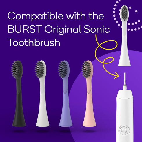BURST Genuine Replacement Heads for Original Sonic Electric Toothbrush (White/3 Pack) | Ultra Soft Bristles for a Deep Clean | Stain & Plaque Remo...