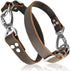 Leather Short Dog Leash,Adjustable Length Dog Leads,Extra Thick Genuine and Heavy-Duty Hardware Handmade Assembled with Extension Function Strong ...