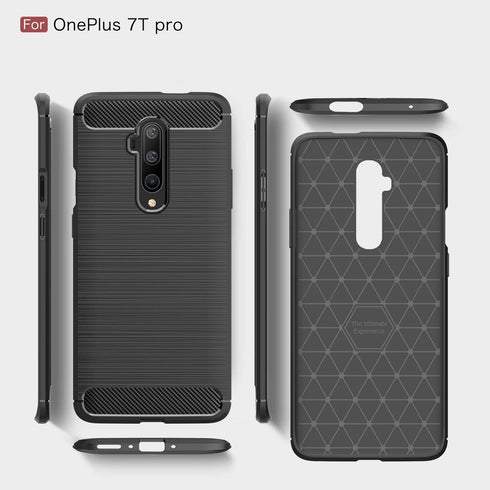 Case Compatible with OnePlus 7T Pro Case, Carbon Fiber Texture Design Cover Anti-Scratch Shock Absorption Case for OnePlus 7T Pro (Black)...