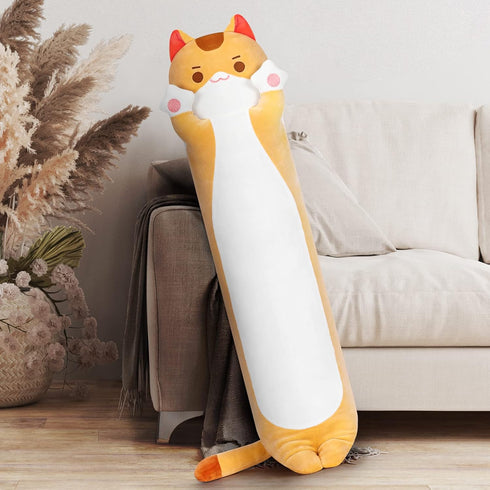 Long Cat Plush, Cute Brown Cat Stuffed Animals Soft Plushies, Kitten Kawaii Kids Plush Sleeping Throw Pillow Doll Plush Toys for Girls (20 Inch)...