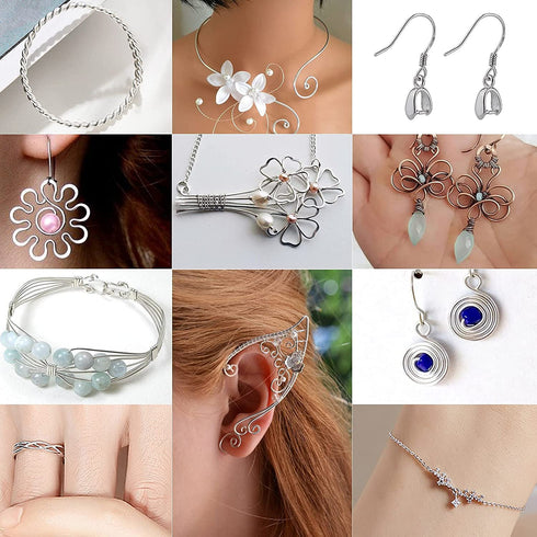 18 Gauge Silver Jewelry Wire with 4 in 1 Plier modacraft 65FT Christmas Ornaments Crafts Wire 1 MM Tarnish Resistant CopperBeading Wire for Jewelr...