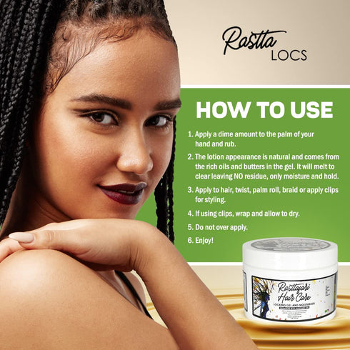 Rastta Locs Locking Gel and Moisturizer with Avocado Oil for Dreadlocks, retwist, braids, styling and edges. *NO RESIDUE, FLAKING, WAX, SILICONE, ...