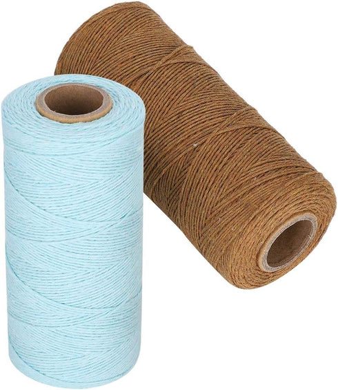 Pure Cotton Yarn, 2 Rolls 8/4 Warp Thread Knit Yarn 250m Tensile Resistant Weaving Loom Cotton Thread for Knit Carpets, Ribbons, Carpets, Blankets...