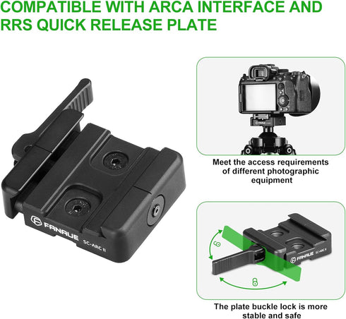 FANAUE ARCA-Swiss Bipod Adapter, ARCA-Swiss Quick Release, Arca Tripod Mount for Fanaue Tripod Heads...