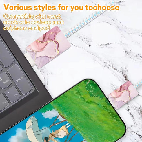 Marble Cable Protector for iPhone Charger Cover with Luxuly Glitter Pattern for Women Girls,Charging Cord Protector Data Cable Phone Charger Saver...