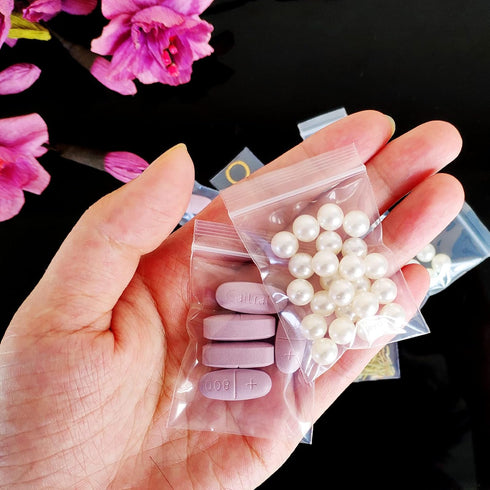 200pcs 1" x 2" 2 Mil Small Plastic Bags, Resealable Clear Mini Zip Lock Poly Baggies for Jewelry Parts, Pills, Beads, Tiny Items...