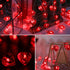 Luditek 50 LED Diamond Cut Red Heart Twinkle Fairy String Lights for Valentines Weddings Dating Garland Indoor Outdoor Home Decorations, 8 Lightin...