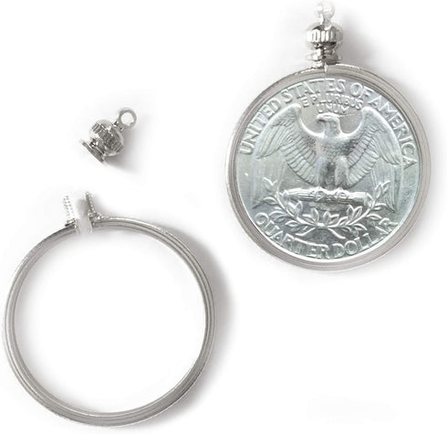 25 Cent/USA Quarter Coin Holder Bezel ~ for Charm, Necklace, Pendant, Display...