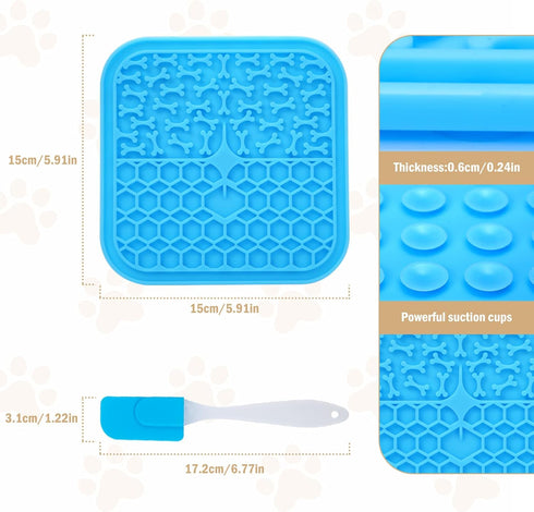 Lick Mat for Dogs Slow Feeder Licking Mat Anxiety Relief Lick Pad with Suction Cups for Peanut Butter Food Treats Yogurt, Pets Bathing Grooming Tr...