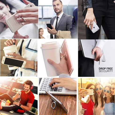 ZOSTLAND 1PC Transparent Clear Phone Ring Universal 360°Adjustable Phone Case Finger Grip Stand Holder Desk Stent Mount Car Hook Compatible with i...