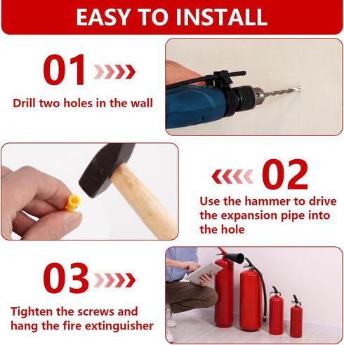 Fire Extinguisher Mounts & Brackets,4 Pack Universal Fire Extinguisher Brackets and Holders, Fire Extinguisher Wall Hook Holder Hanger Max for 5-1...