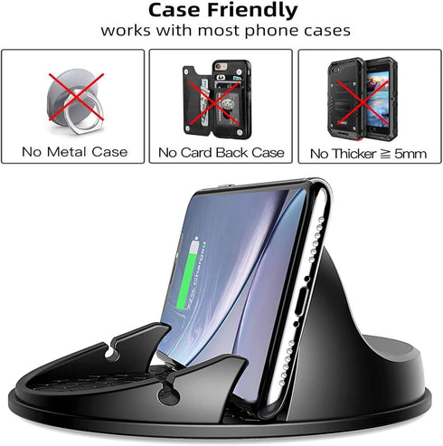 ANNSKIN Wireless Car Charger Mount 15W Fast Charging Phone Holder Silicone Anti-Slip Phone Stand Compatible with Smart Phones iPhone Samsung GPS D...