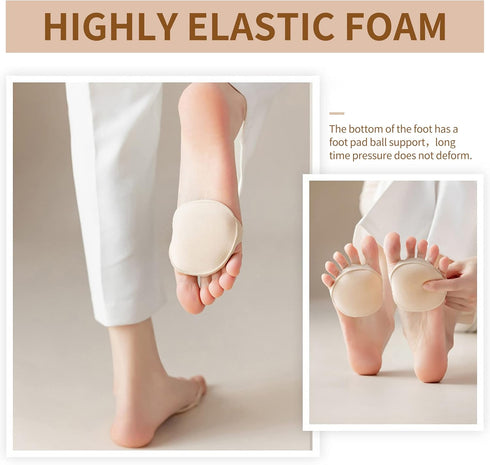 2 Pairs Metatarsal Pads Ball of Foot Cushions Honeycomb Fabric Forefoot Pads for Women High Heels Shoes Foot Pads Invisible Soft Toe Pads Reusable...