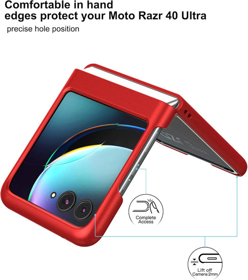 Foluu Slim Fit Case for Motorola Razr Plus 2023, with 1 Pack Soft Inner TPU Moto Razr Plus 2023 Screen Protector, 1 Pack Front Built-in Screen Pro...