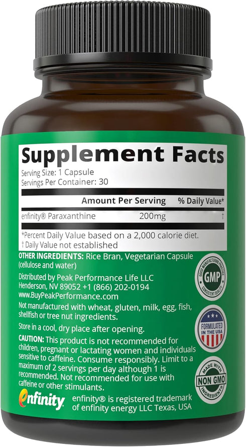 Paraxanthine Capsules for Clean, Jitter Free Energy. Enfinity Paraxanthine Supplement. Known for Focus, Concentration, and Productivity. Plus Grea...