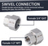 2 Pcs Stainless Steel Garden Hose Fittings Connectors Adapter,3/4" GHT Female to 1/2" NPT Female Heavy Duty Stainless Steel Repair Female to Femal...