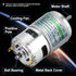 775 DC Motor 12v DC Motor High Torque DC Motor Max 20000 RPM Dual Ball Bearings Quiet Power Wheels Motor Upgrade DC Motor?with Bracket? (D Shaft M...