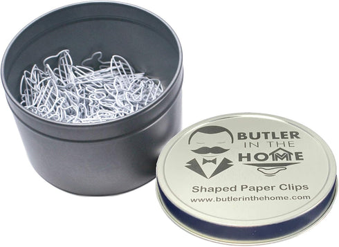 Bunny Rabbit Shaped Paper Clips Great for Paper Clip Collectors or Office Gift - Comes in Round Tin with Lid and Gift Box (White 100 Count)...