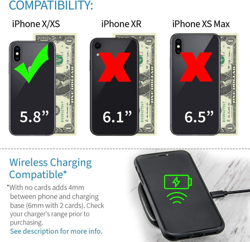 Dockem Luxe M2T Wallet Case for iPhone X/XS (5.8"): Built-in Invisible Metal Plate for Magnetic Mounting with Canvas Style Synthetic Leather 2 Car...