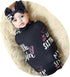 Galabloomer Newborn Receiving Blanket Headband Set Flower Print Baby Swaddle Blankets (Black Sister)...